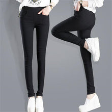 Charger l&#39;image dans la galerie, Sexy Solid Pencil Pants Women&#39;s Full Length Leggings High Waist Stretch Trousers Female Casual Wear Black White