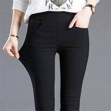 Load image into Gallery viewer, Sexy Solid Pencil Pants Women&#39;s Full Length Leggings High Waist Stretch Trousers Female Casual Wear Black White