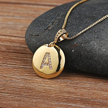 Charger l&#39;image dans la galerie, Top Quality Women Girls Initial Letter Necklace Gold 26 Letters Charm Necklaces Pendants Copper CZ Jewelry Personalized Necklace