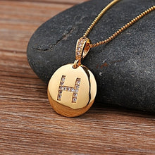 Charger l&#39;image dans la galerie, Top Quality Women Girls Initial Letter Necklace Gold 26 Letters Charm Necklaces Pendants Copper CZ Jewelry Personalized Necklace