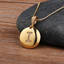 Load image into Gallery viewer, Top Quality Women Girls Initial Letter Necklace Gold 26 Letters Charm Necklaces Pendants Copper CZ Jewelry Personalized Necklace