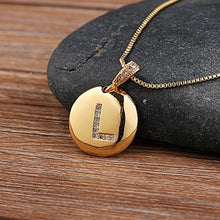 Charger l&#39;image dans la galerie, Top Quality Women Girls Initial Letter Necklace Gold 26 Letters Charm Necklaces Pendants Copper CZ Jewelry Personalized Necklace