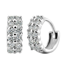 Charger l&#39;image dans la galerie, Luxury New 2019 Stud Earrings 925 Sterling Crystal Zircon Row Silver Huggie Earrings For Women Female Brincos oorbellen