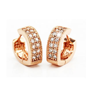 Luxury New 2019 Stud Earrings 925 Sterling Crystal Zircon Row Silver Huggie Earrings For Women Female Brincos oorbellen